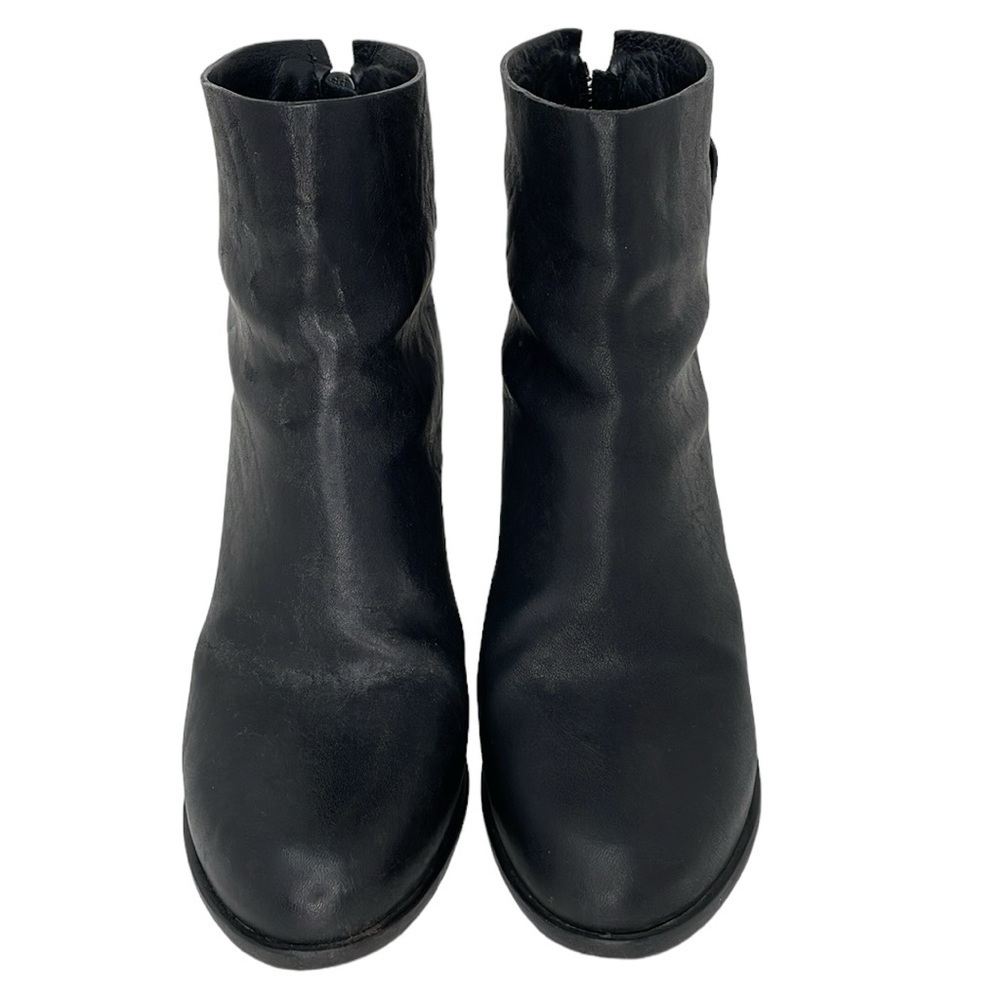 Rag & Bone Boots Women's 8.5 Black Leather Heeled Ankle Bootie Zip Round Toe - Picture 5 of 15